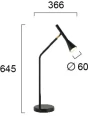 Lampka stołowa regulowana Melody czarny mat GU10