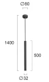 Lampa wisząca | tuba ściemnialna Elliot czarny LED dim. 6W 3000K