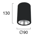 Downlight | Tuba zewnętrzna Dermot czarny LED COB 10W 3000K