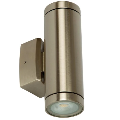 Kinkiet zewnętrzny góra-dół Braso chrom szczotkowany (stal 304.) 2xGU10 IP65