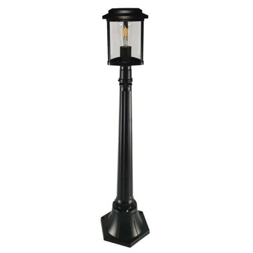 Trójkątna lampa ogrodowa stojąca Tes czarna wys. 101cm. E27