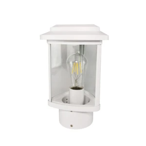 Tes biała wys. 30cm. E27 IP23 Trójkątna lampa ogrodowa stojąca