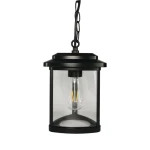 Tes czarna E27 IP23 Trójkątna zewnętrzna lampa wisząca