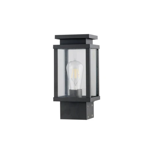 Niska czarna lampa ogrodowa stojąca Ola 28 cm E27 IP33