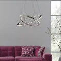 Lampa wisząca Clover 2Lt chrom | kryształ ø55cm. LED 28W 4000K