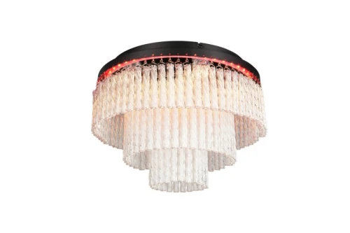 Lampa sufitowa z pilotem VONO czarny ø40 LED dim. RGB 17W + 3W 2700 - 6500K