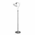 Lampa podłogowa Bistro III srebrny satyna & szkło w stylu Holphane E27