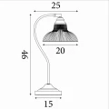 Lampa stołowa Bistro III chrom satyna & szkło w stylu Holphane E27
