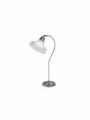 Lampa stołowa Bistro III chrom satyna & szkło w stylu Holphane E27