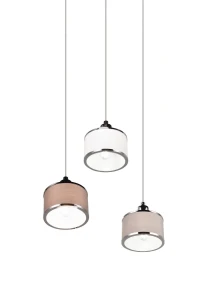 KAPRUN - Wisząca lampa nowoczesna 3xE14 - kolor srebrny i odcienie srebra