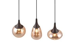 LUMINA - Wisząca lampa nowoczesna 3xE14 - kolor czarny