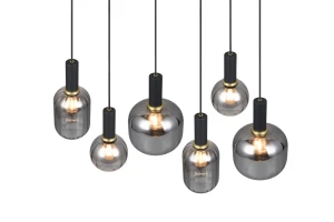 DIVA - Wisząca lampa nowoczesna 6xE27 - kolor czarny