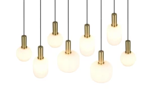 DIVA - Wisząca lampa nowoczesna 8xE27 - kolor złoty i odcienie złota