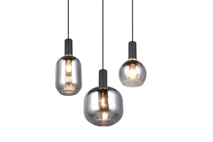 DIVA - Wisząca lampa nowoczesna 3xE27 - kolor czarny