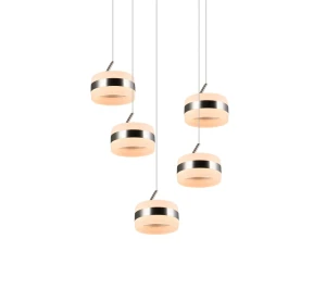 DIOS - Nowoczesna lampa wisząca 5xLED zintegrowany 2300-3000-4000K - kolor srebrny i odcienie srebra