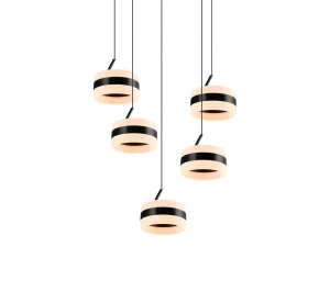DIOS - Nowoczesna lampa wisząca 5xLED zintegrowany 2300+3000+4000K - kolor czarny