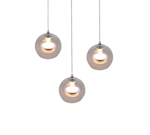 FLYNT - Nowoczesna lampa wisząca 3xLED zintegrowany 2300-3000-4000K - kolor szary i odcienie szarości