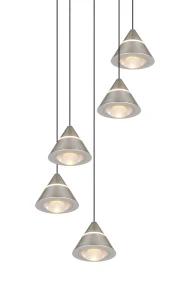 ROMEO - Nowoczesna lampa wisząca 5xLED zintegrowany 2300+3000+4000 K - kolor srebrny i odcienie srebra