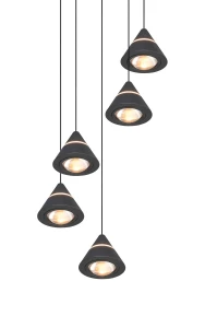 ROMEO - Nowoczesna lampa wisząca 5xLED zintegrowany 2300+3000+4000 K - kolor czarny