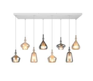 ALDEA - Wisząca lampa nowoczesna 8xE14 - kolor biały