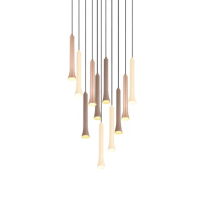 FIATO - Nowoczesna lampa wisząca 11xLED zintegrowany 2300-3000-4000K - kolor czarny