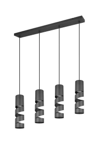 STREAM - Wisząca lampa nowoczesna 4xGU10 - kolor czarny