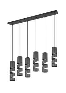 STREAM - Wisząca lampa nowoczesna 6xGU10 - kolor czarny