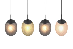 FACETTE - Wisząca lampa nowoczesna 4xE27 - kolor czarny