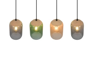 CORK - Wisząca lampa nowoczesna 4xE27 - kolor czarny