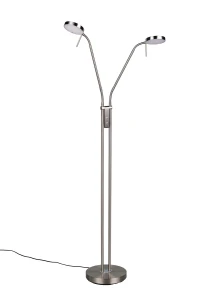 MONZA - Lampa podłogowa 2xLED zintegrowany 2300+3000+4000K - kolor srebrny i odcienie srebra