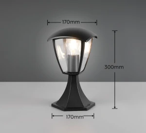 VENTA IP44 - Zewnętrzna lampa stojąca 1xE27 - kolor czarny