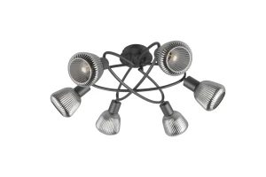 TARIFA - Lampa sufitowa - reflektorki 6xE14 - kolor czarny