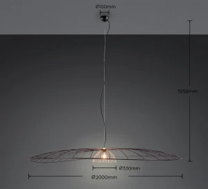 LAURIS - Wisząca lampa nowoczesna 1xE27 - kolor czarny