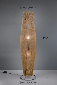 MIKI - Lampa podłogowa 2xE27 - kolor brązowy i odcienie brązu