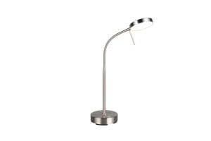 MORENO - Lampa stołowa 1xLED zintegrowany 2700-6000K - kolor srebrny i odcienie srebra