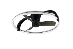 STOCKHOLM - Lampa z wentylatorem 1xLED zintegrowany 2700-6500K - kolor czarny