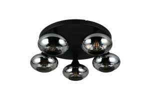 DIVINA - Nowoczesna lampa sufitowa 5xE14 - kolor szary i odcienie szarości