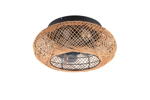 LILLESAND - Lampa z wentylatorem 4xE27 - kolor brązowy i odcienie brązu