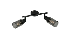 MARS - Lampa - montaż do sufitu i ścian 2xE14 - kolor czarny