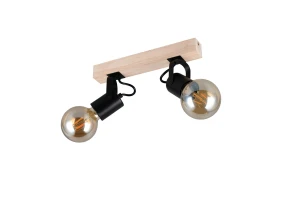 LYNAR - Lampa - montaż do sufitu i ścian 2xE27 - kolor czarny