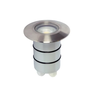 Blak-8 okrągła oprawa gruntowa GU10 chrom szczotkowany Ø10 cm IP65 max 12W LED
