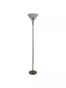 Linea lampa podłogowa uplighter E27 antyczny mosiądz szkło trawione