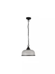 Highworth lampa wisząca 1xE27 czarna szkło ryflowane Ø27 cm