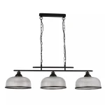 Highworth lampa wisząca 3xE27 czarna szkło ryflowane nad stół 99cm
