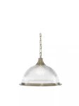 American Diner lampa wisząca retro E27 antyczny mosiądz szkło ryflowane