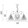 american-diner-lampa-wiszaca-5xe27-antyczny-mosiadz-szklo-ryflowane-62cm