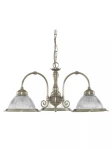 American Diner lampa wisząca 3xE27 antyczny mosiądz szkło ryflowane 62cm