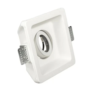 Kwadratowa ruchoma oprawa gipsowa GU10 15,5×15,5cm głębokość 5,6cm do malowania IP20