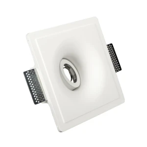 Duża kwadratowa ruchoma oprawa gipsowa GU10 20,4×20,4cm głębokość 6,6cm do malowania IP20