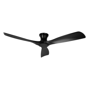 Air czarny wentylator sufitowy z pilotem DC35W Ø132cm 75-140 obr./min 3 łopatki